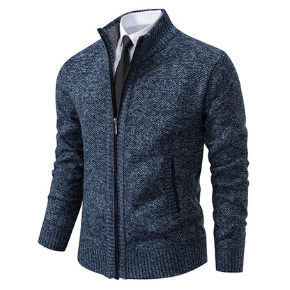 Men’s Autumn & Winter Casual Zipper Cardigan – Fleece-Lined Sports Coat, FREE SHIPPING WORLDWIDE