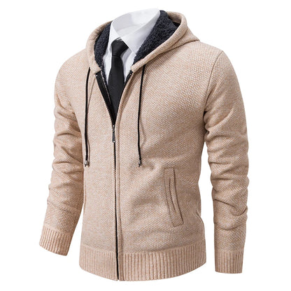 Men’s Autumn & Winter Casual Zipper Cardigan – Fleece-Lined Sports Coat, FREE SHIPPING WORLDWIDE