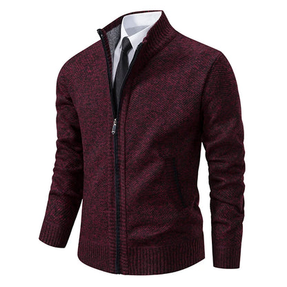 Men’s Autumn & Winter Casual Zipper Cardigan – Fleece-Lined Sports Coat, FREE SHIPPING WORLDWIDE