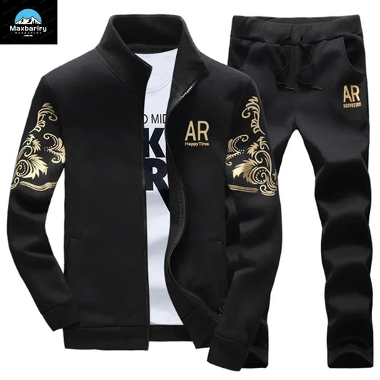 Men’s Winter Sports Suit – Fleece Jacket & Drawstring Pants Set