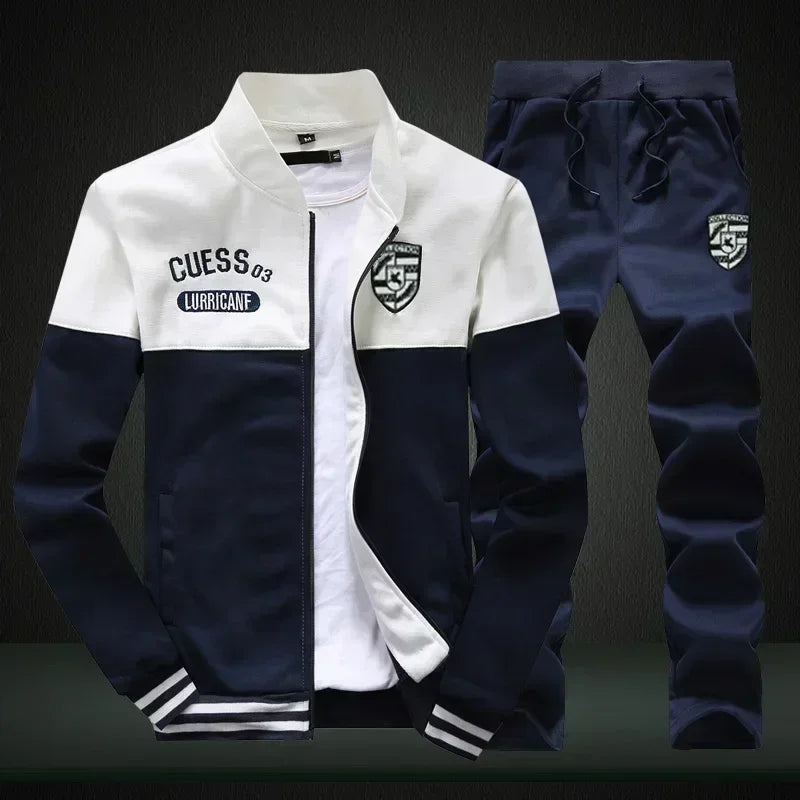 Men’s Winter Sports Suit – Fleece Jacket & Drawstring Pants Set