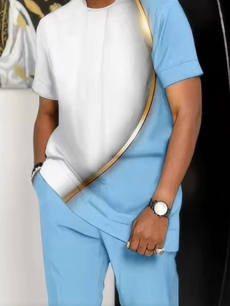 “Men’s Trendy Summer Set – Geometric Print