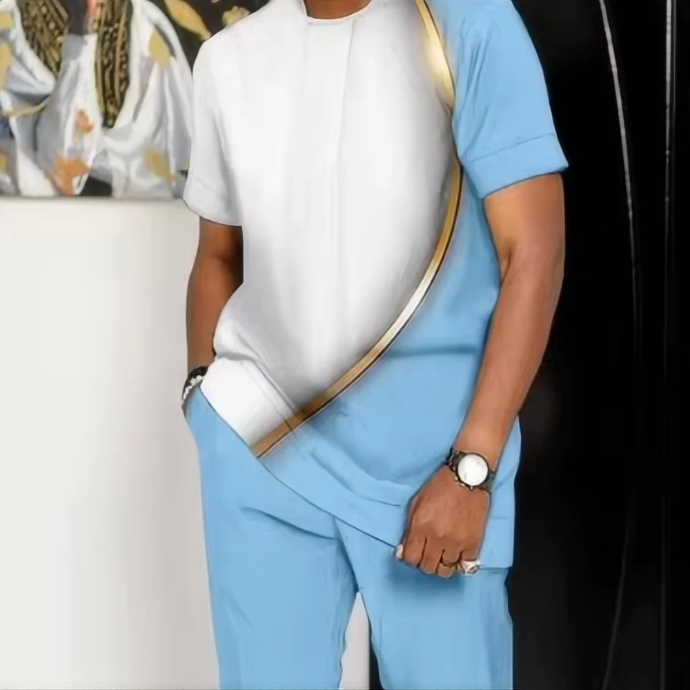 “Men’s Trendy Summer Set – Geometric Print