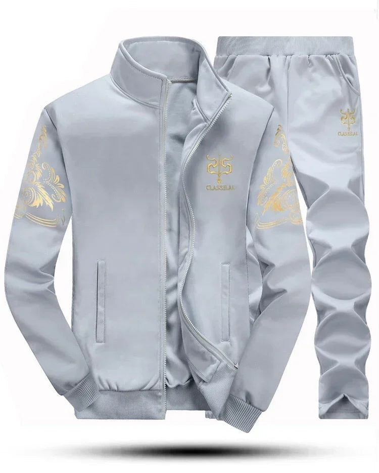 Men’s Winter Sports Suit – Fleece Jacket & Drawstring Pants Set