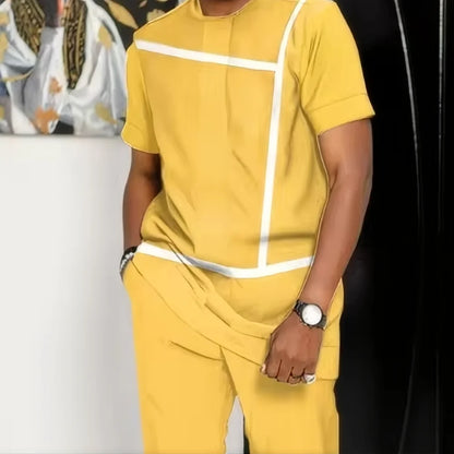 “Men’s Trendy Summer Set – Geometric Print