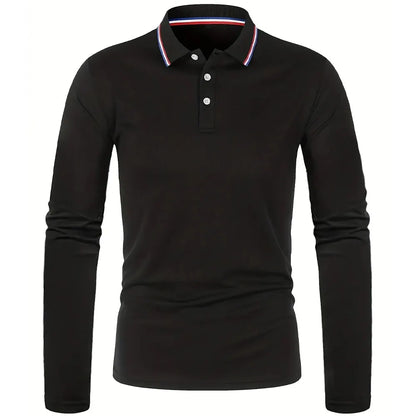 Fashionable Men’s Long Sleeve Polo