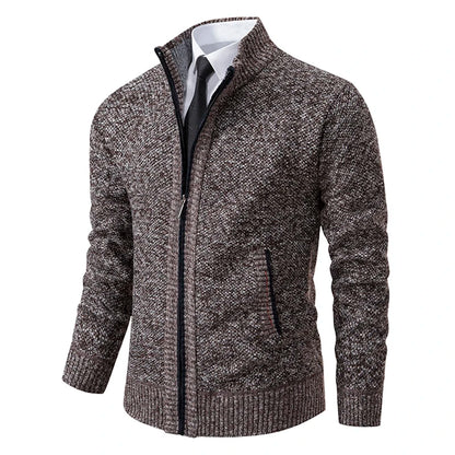 Men’s Autumn & Winter Casual Zipper Cardigan – Fleece-Lined Sports Coat, FREE SHIPPING WORLDWIDE