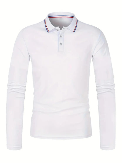 Fashionable Men’s Long Sleeve Polo
