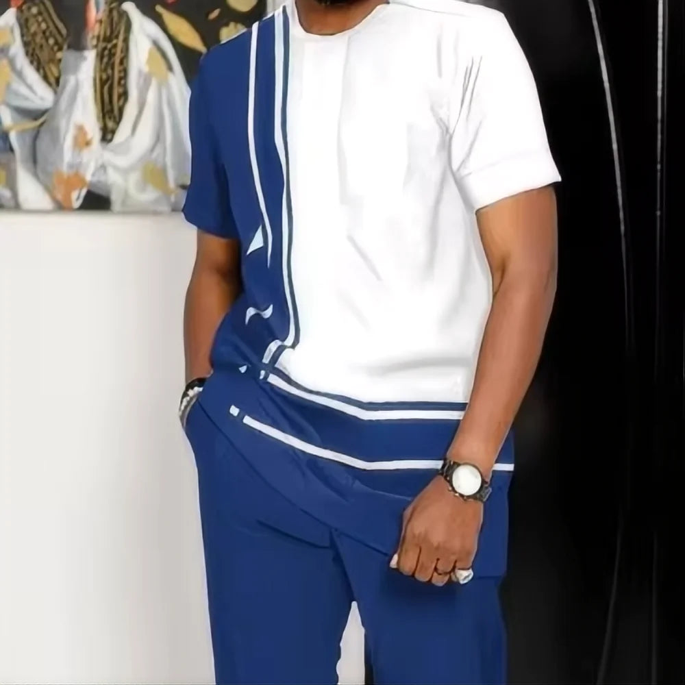 “Men’s Trendy Summer Set – Geometric Print