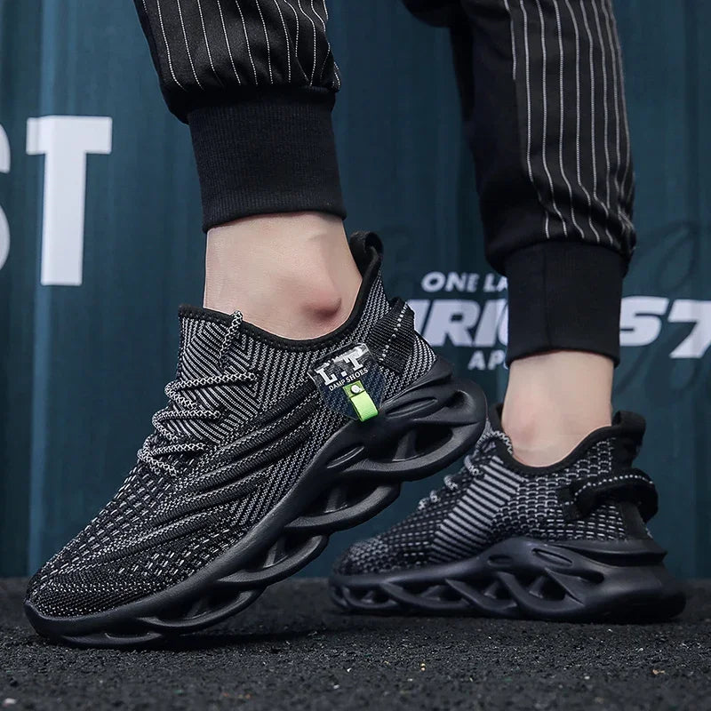 YRZL Men Sports Running Black Jogging Shoes Casual Sneakers Outdoor Breathable Mesh Women Light Shock-absorption Black Tennis     (🚚 Free Shipping Worldwide)