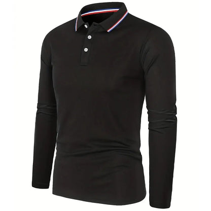 Fashionable Men’s Long Sleeve Polo