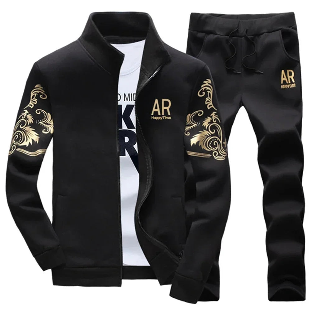 Men’s Winter Sports Suit – Fleece Jacket & Drawstring Pants Set
