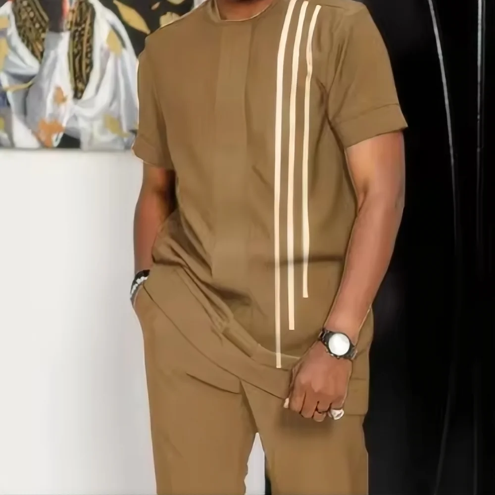 “Men’s Trendy Summer Set – Geometric Print