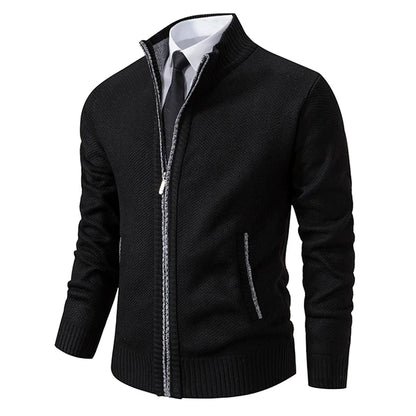 Men’s Autumn & Winter Casual Zipper Cardigan – Fleece-Lined Sports Coat, FREE SHIPPING WORLDWIDE