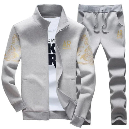 Men’s Winter Sports Suit – Fleece Jacket & Drawstring Pants Set