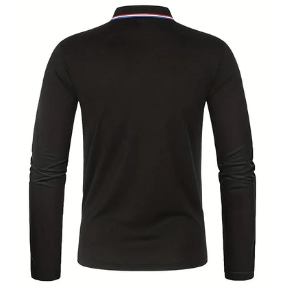 Fashionable Men’s Long Sleeve Polo