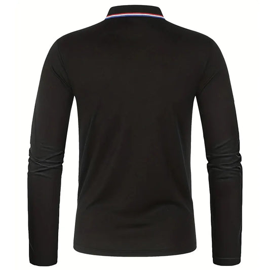 Fashionable Men’s Long Sleeve Polo