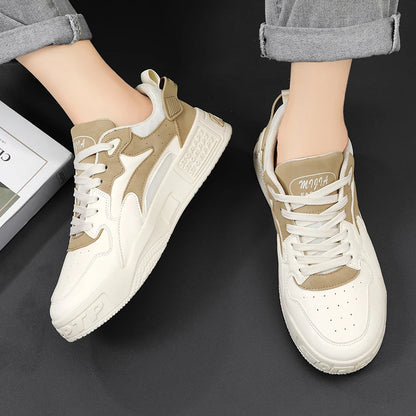 White Men’s Sneakers – Comfortable Streetwear Platform Shoes