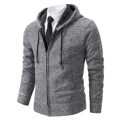 Men’s Autumn & Winter Casual Zipper Cardigan – Fleece-Lined Sports Coat, FREE SHIPPING WORLDWIDE