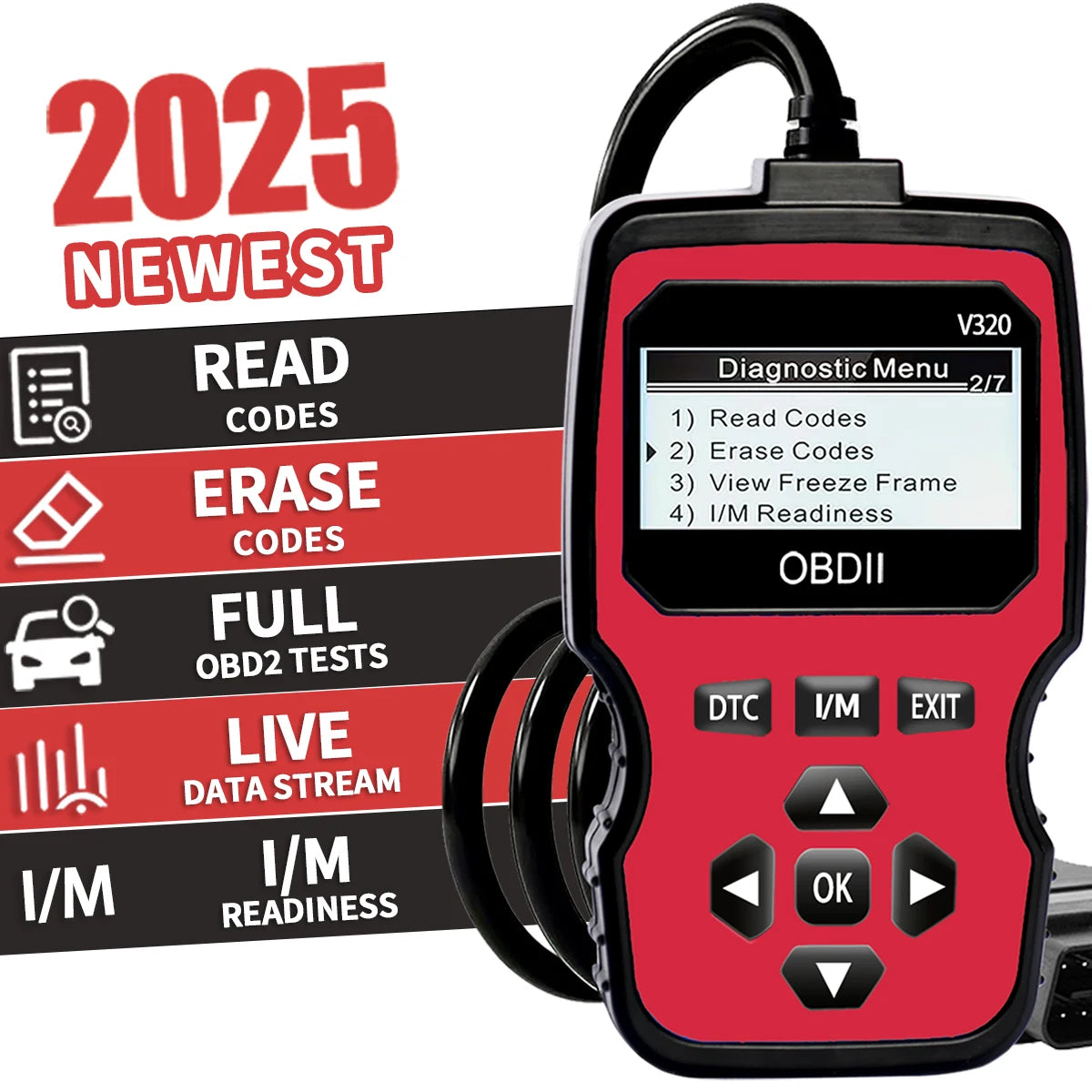 OBD2 Diagnostic Scanner – Engine Code Reader for All Cars Since 1996 | Real-Time Data, Battery Test & Code Erase        (🚚 Free Shipping Worldwide)
