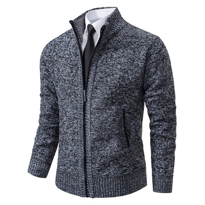 Men’s Autumn & Winter Casual Zipper Cardigan – Fleece-Lined Sports Coat, FREE SHIPPING WORLDWIDE