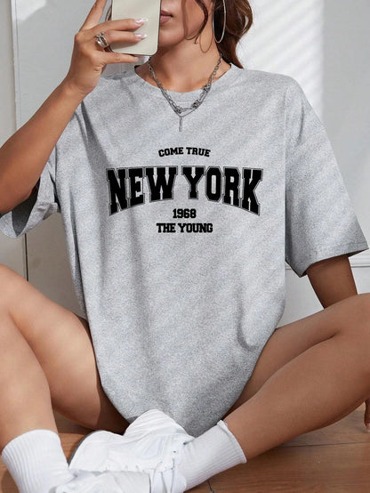 1968 New York Oversized Women’s T-Shirt – Casual Street Style    FREE SHIPPING WORLDWIDE