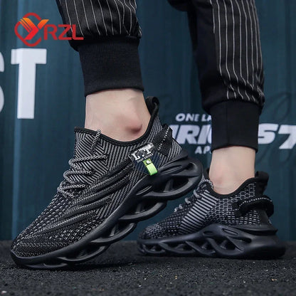 YRZL Men Sports Running Black Jogging Shoes Casual Sneakers Outdoor Breathable Mesh Women Light Shock-absorption Black Tennis     (🚚 Free Shipping Worldwide)