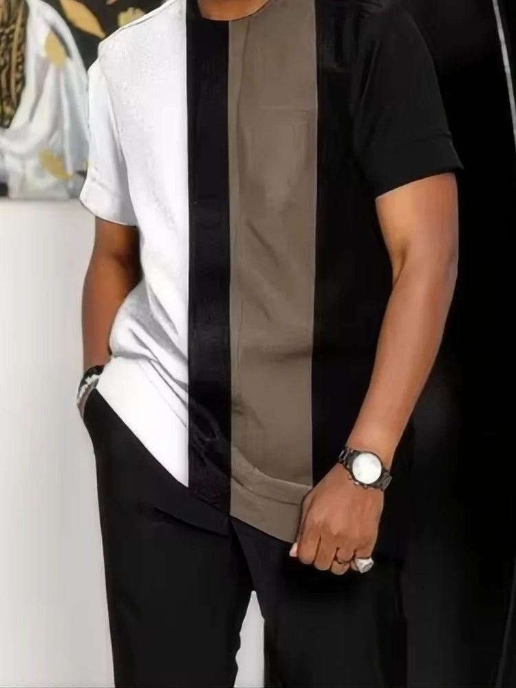 “Men’s Trendy Summer Set – Geometric Print