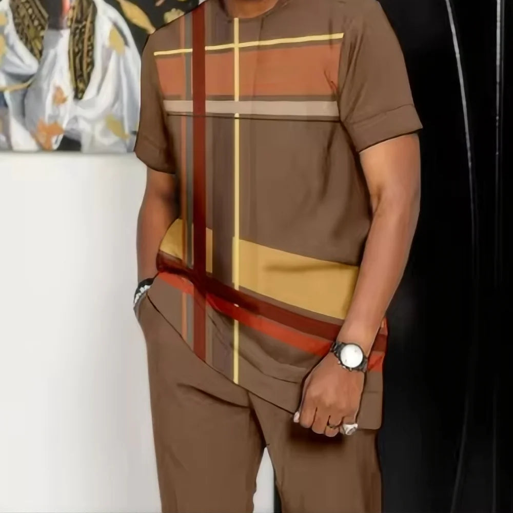 “Men’s Trendy Summer Set – Geometric Print