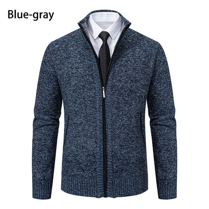 Men’s Autumn & Winter Casual Zipper Cardigan – Fleece-Lined Sports Coat, FREE SHIPPING WORLDWIDE