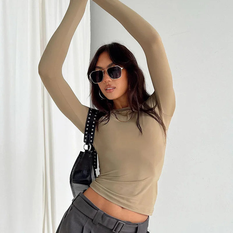 Women’s solid long sleeve tee – comfy, casual, and stylish for spring & autumn. Perfect streetwear top for everyday looks. FREE SHIPPING WORLDWIDE