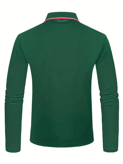 Fashionable Men’s Long Sleeve Polo
