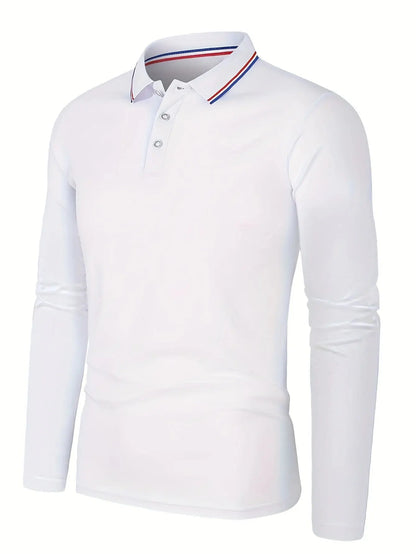 Fashionable Men’s Long Sleeve Polo