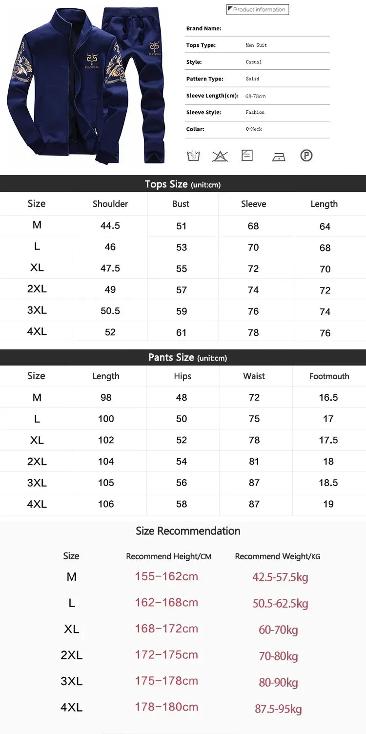 Men’s Winter Sports Suit – Fleece Jacket & Drawstring Pants Set