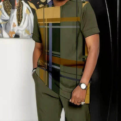 “Men’s Trendy Summer Set – Geometric Print