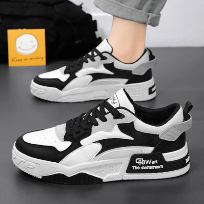White Men’s Sneakers – Comfortable Streetwear Platform Shoes