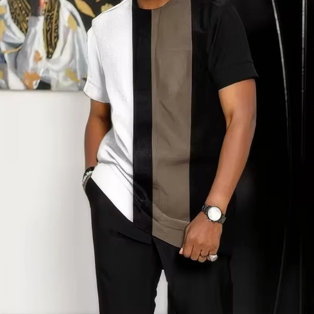 “Men’s Trendy Summer Set – Geometric Print