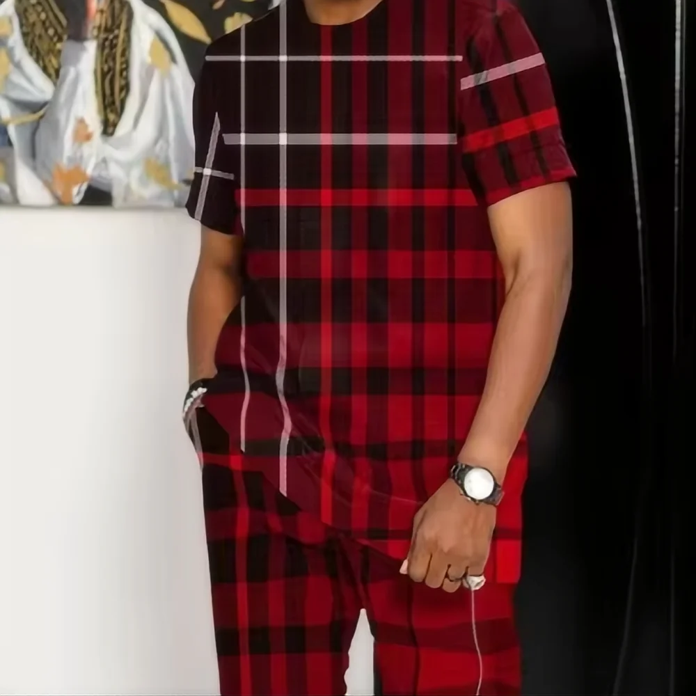 “Men’s Trendy Summer Set – Geometric Print