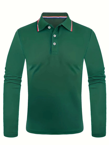 Fashionable Men’s Long Sleeve Polo