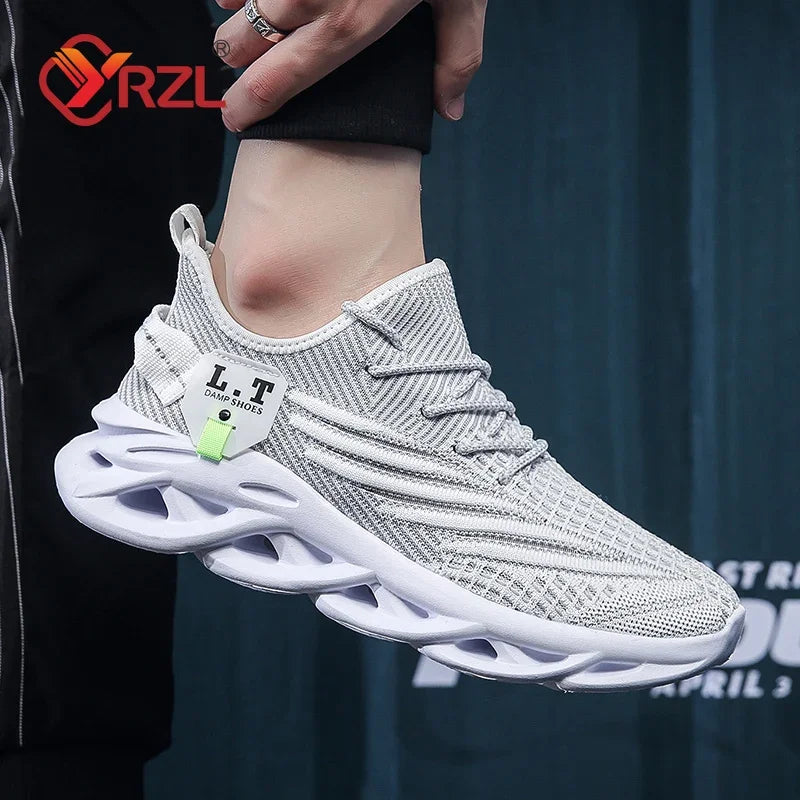 YRZL Men Sports Running Black Jogging Shoes Casual Sneakers Outdoor Breathable Mesh Women Light Shock-absorption Black Tennis     (🚚 Free Shipping Worldwide)